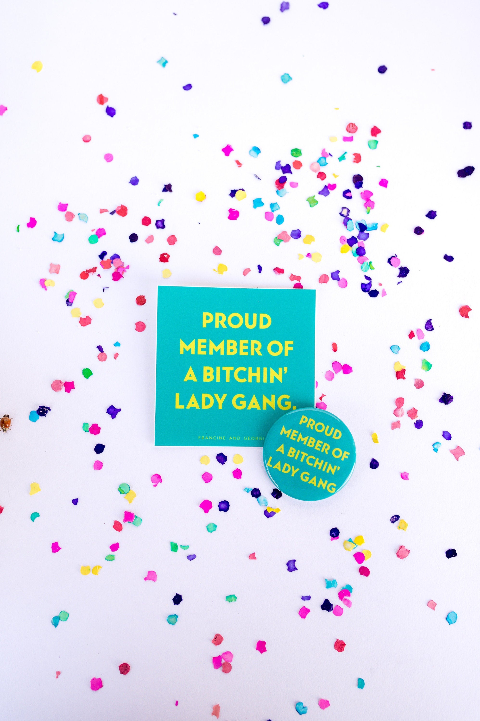 Sticker that reads Proud Member of a Bitchin' Lady Gang.