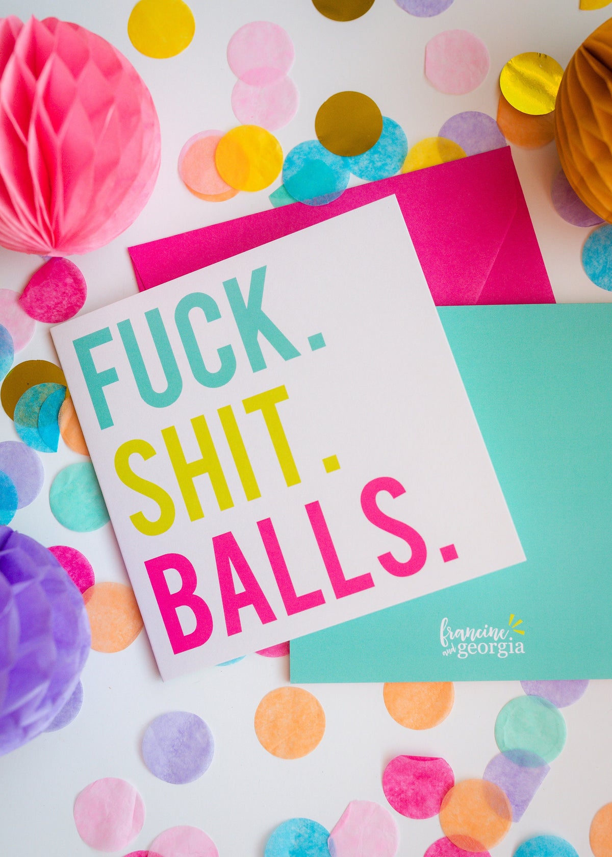Fuck Shit Balls Greeting Card