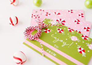 Peppermint Car Oversized Gift Tag Set