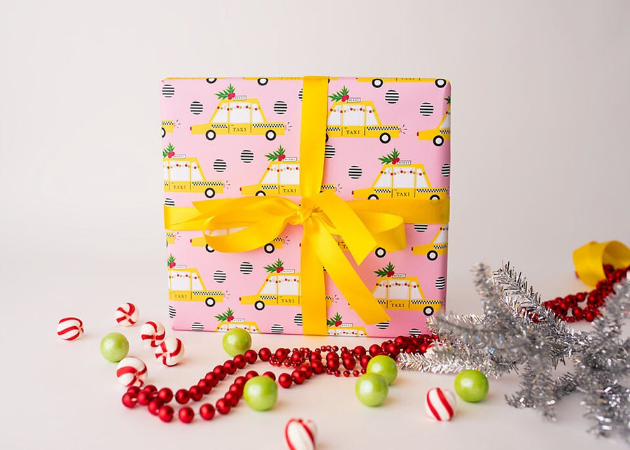 Pink Taxi Holiday Gift Wrap