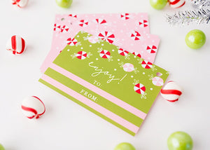 Peppermint Car Oversized Gift Tag Set