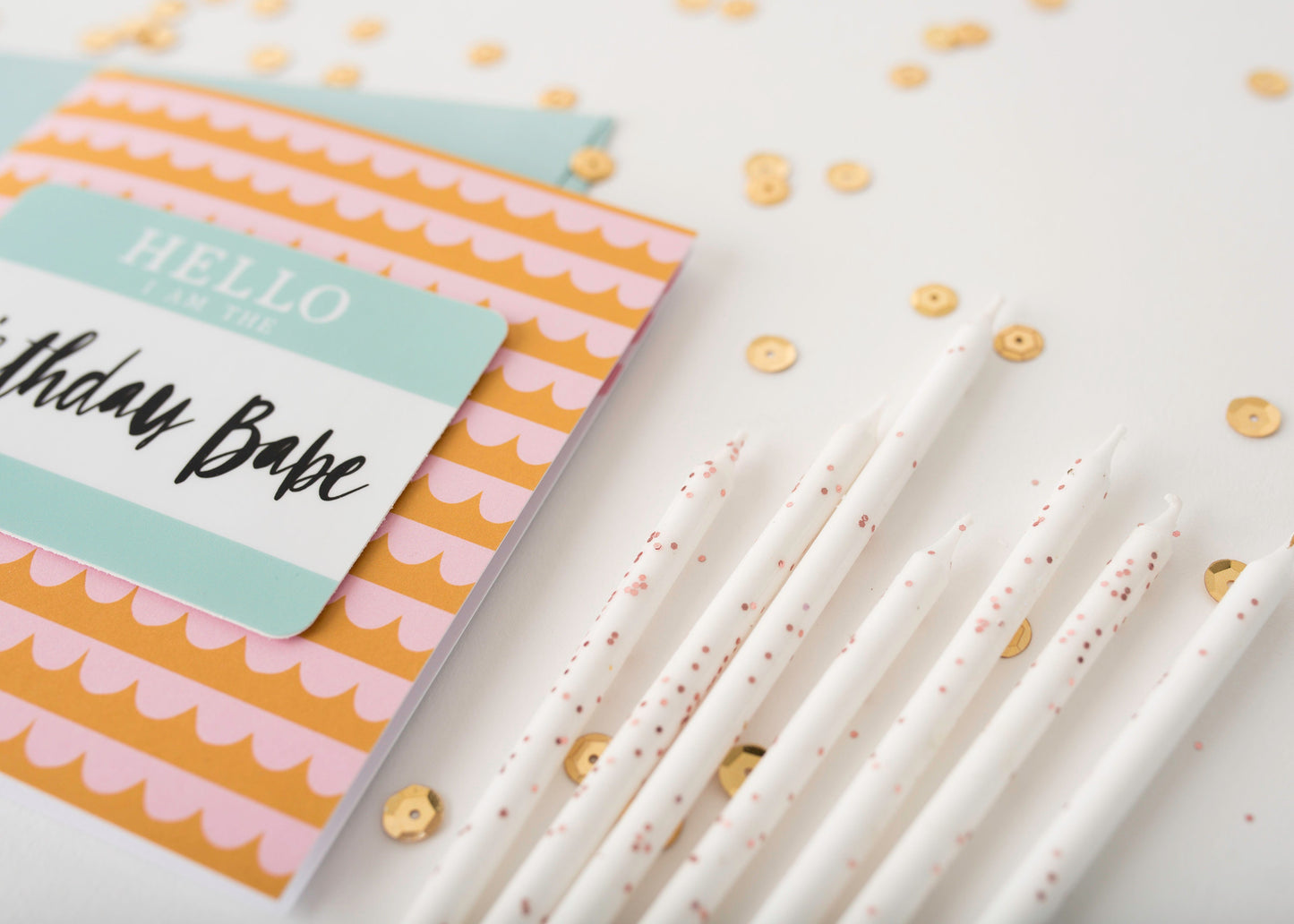 Birthday Babe Sticker Greeting Card