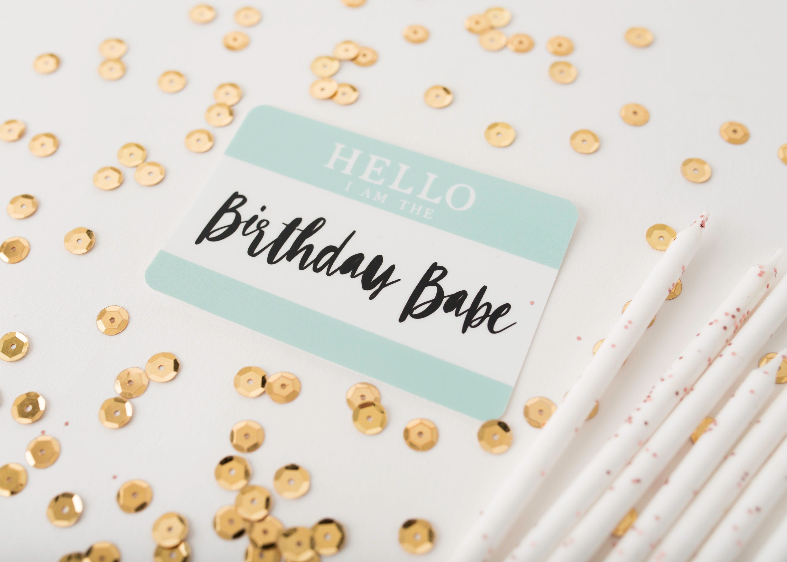 Birthday Babe Sticker Greeting Card