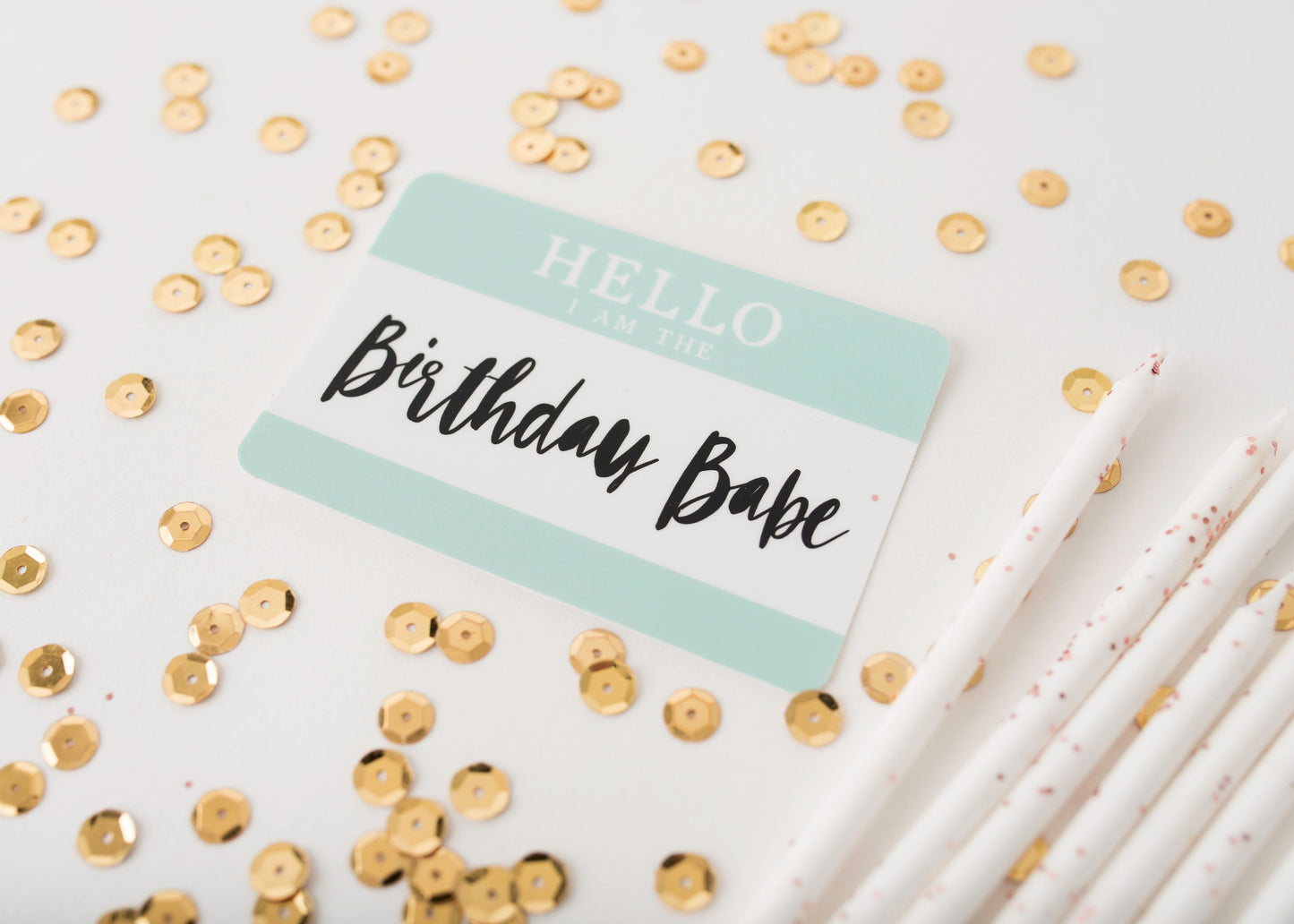Birthday Babe Sticker Greeting Card