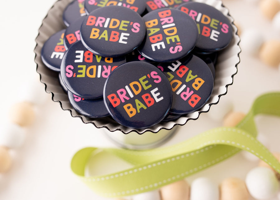 Navy Bride's Babe Button