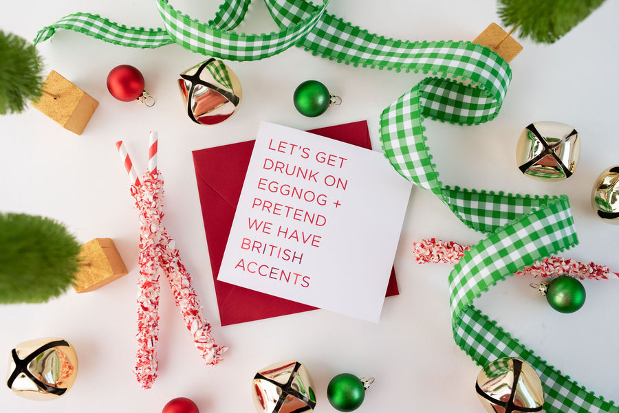 Eggnog & British Accents Holiday Greeting Card