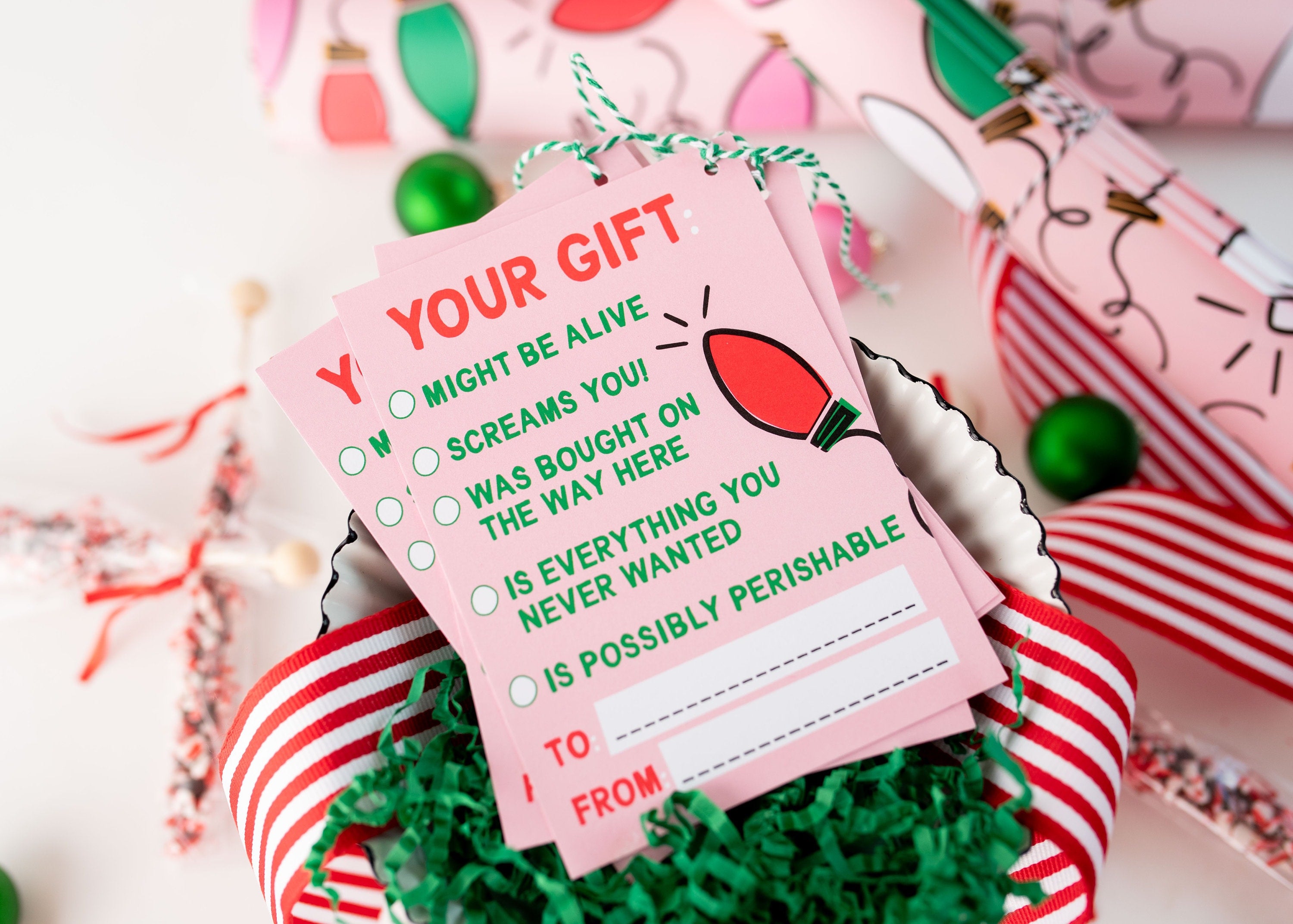 Your Gift Festive Oversized Gift Tag Set