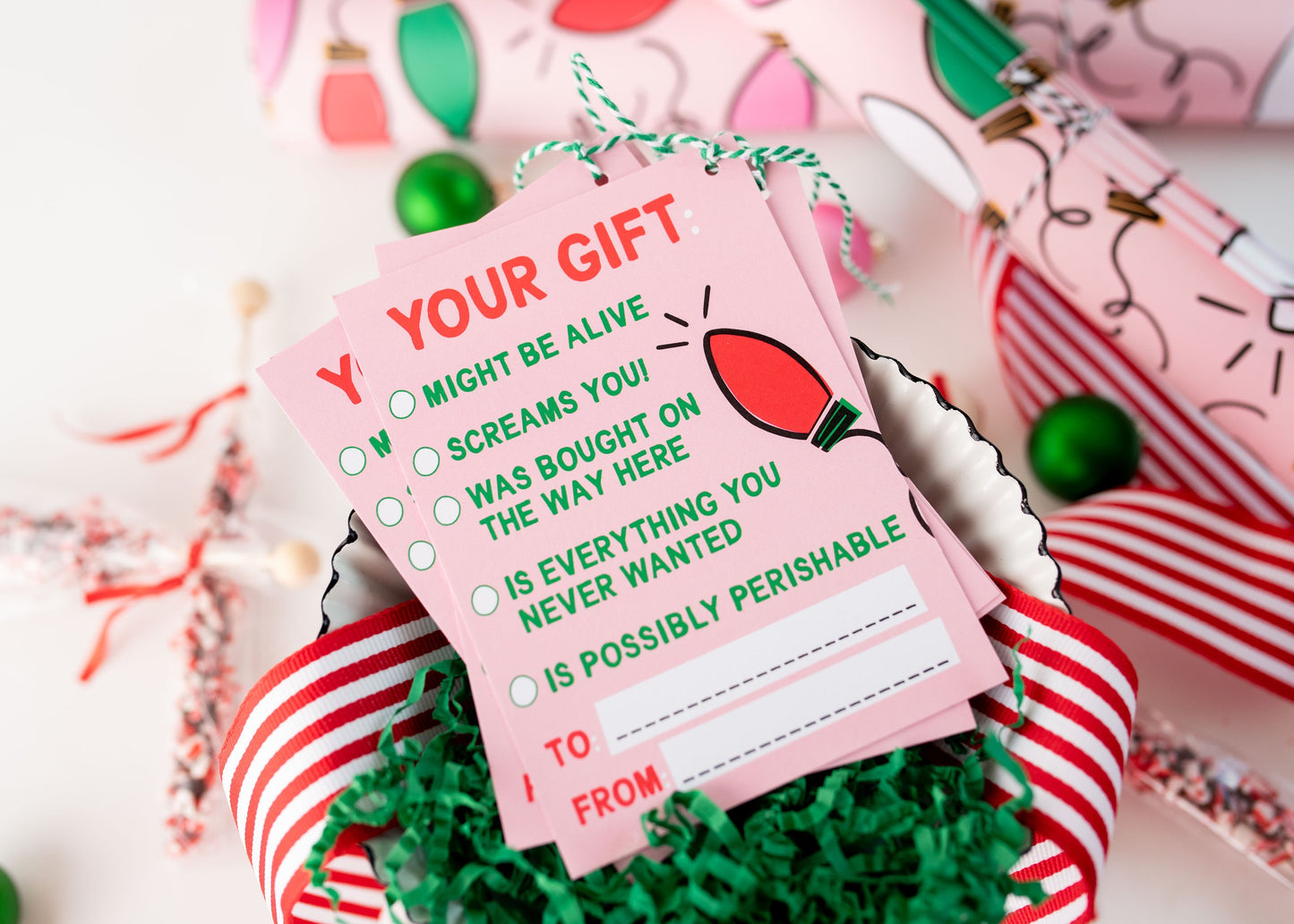 Your Gift Festive Oversized Gift Tag Set