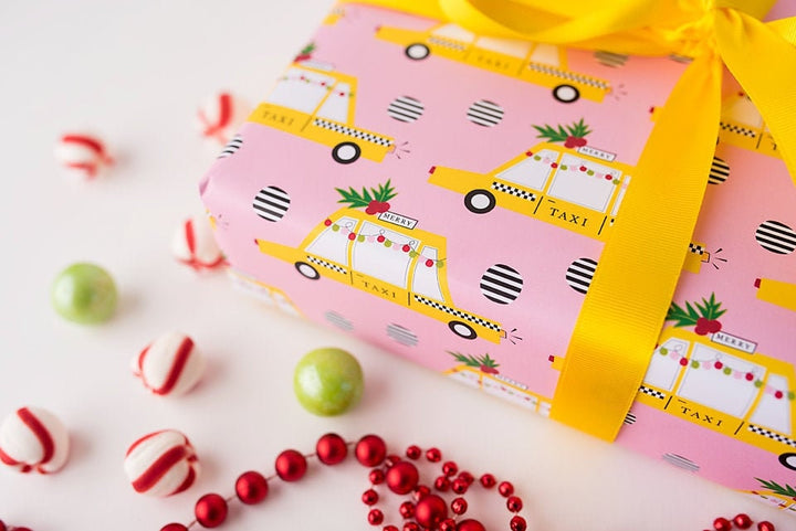 Pink Taxi Holiday Gift Wrap