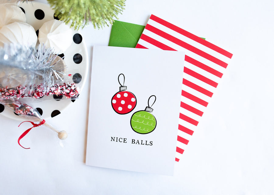 Nice Balls Holiday Greeting Card