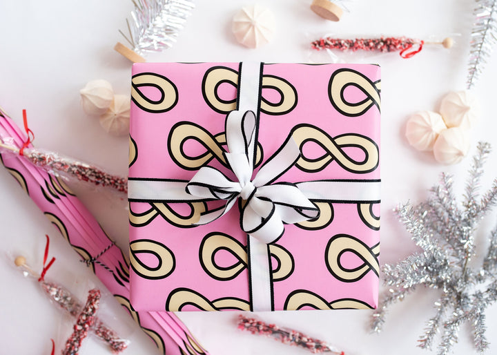 Pink Kringla Holiday Gift Wrap