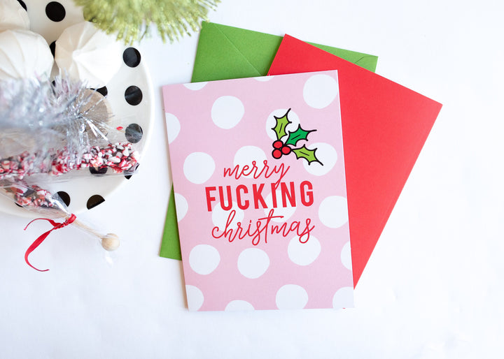 Merry Fucking Christmas Holiday Greeting Card