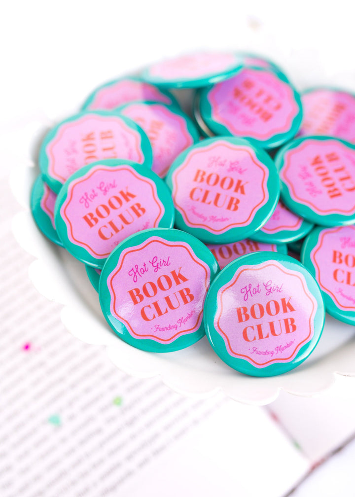 Hot Girl Book Club Button