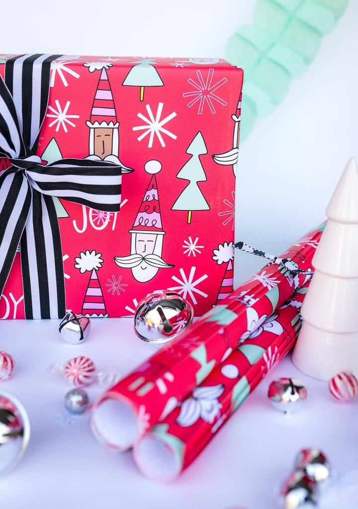 Red Joy Santa Gift Wrap