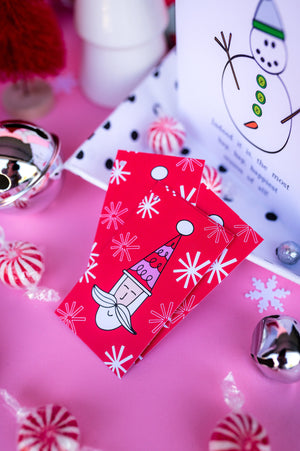 Red Santa Gift Tag Set